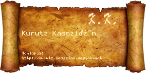 Kurutz Kasszián névjegykártya